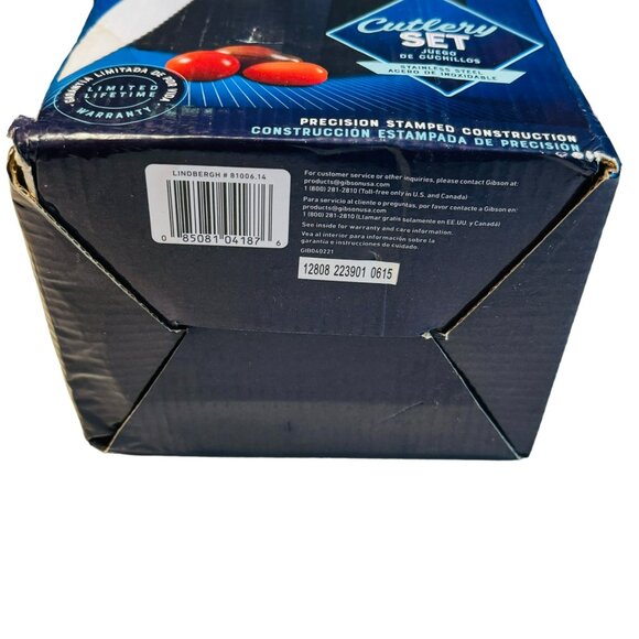 Oster 14-Piece Stainless Steel Cutlery Set With Red Handles & Wood Block - Picture 6 of 8